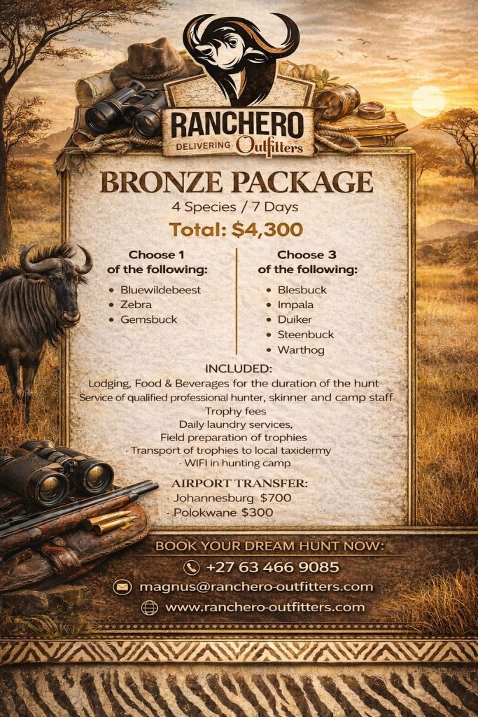 South Africa Hunting Bronze Package Prices