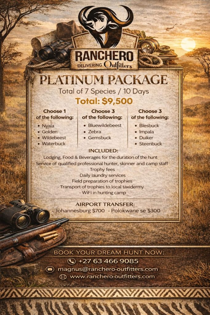 South Africa Hunting Platinum Package Prices